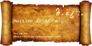 Heitler Ádám névjegykártya